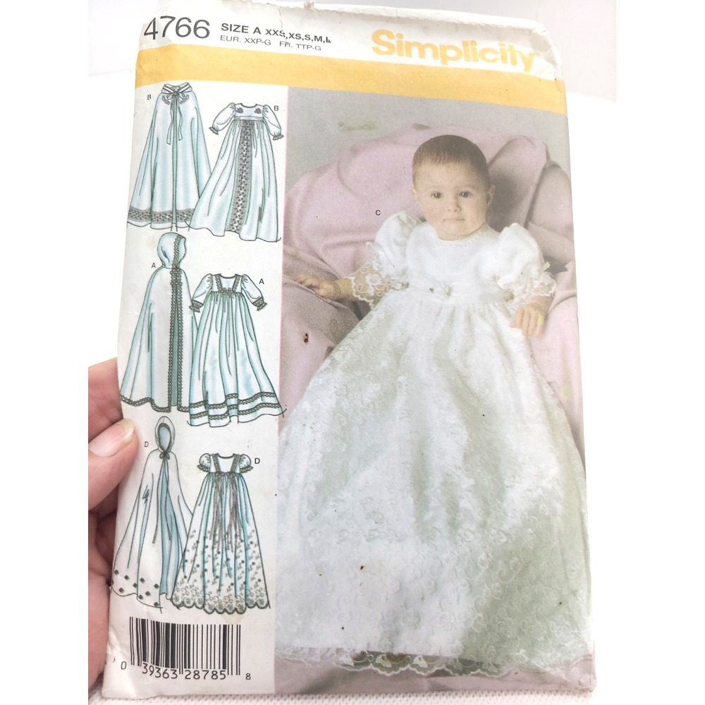 Simplicity 4766 Infant Sewing Pattern Christening Baprism Gowns Capes Uncut FF